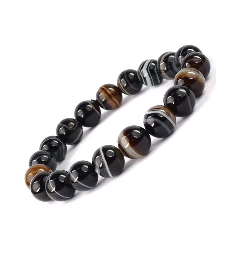 Bracelet Rond Naturel Noir 8mm | Votre Allié Mode Idéal au Quotidien