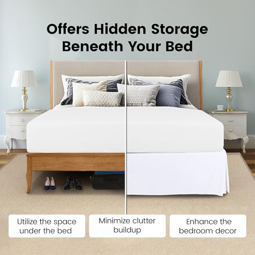 image for Utopia Bedding King Bed Skirt - Soft Quadruple Pleated Ruffle - Easy F