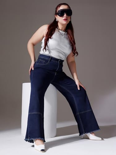 Image of Miss Chase A+ Women's Bootcut High Rise Regular-Length Stretchable Denim Shaping Jeans