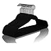 MIZGI Premium Velvet Hangers (Pack of 50) Heavyduty - Non Slip - Velvet Suit Hangers Black - Black Coated Hooks,Space Saving Clothes Hangers (Black/Black)
