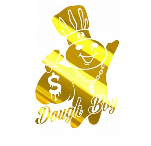 Image of Dough boy Money Bags Decal Sticker, Multiple Sizes and Colors (Gold Chrome, 8x5.5 inches)