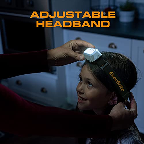 EverBrite LED Headlamp, 4 Lighting Modes, Pivoting Head with Adjustable Headband, IPX4 Water Resistant, Perfect for Running, Camping, Hiking, Christmas and Emergency, 3 AAA Battery Powered, 5 Pack by EverBrite - Used condition - Image 4