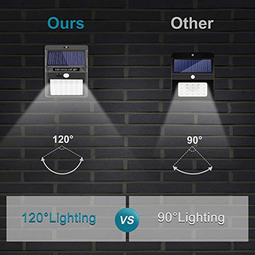 Solar Lights Outdoor [42 LED/3 Working Mode], SEZAC Solar Security Lights Solar Motion Sensor Lights Wireless IP 65 Waterproof Outdoor Lights for Garden Fence Patio Garage (6 Pack)