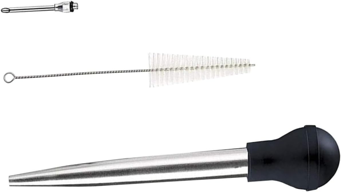 Zerodeko Turkey Marinade Injector Set Stainless Steel Food Compact Kitchen Tool for Marinades and Seasonings for Meat and Poultry Cooking
