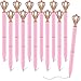 WAYTOSUC 12PCS Ballpoint Pens Set Bling Wedding Anniversary Crystal Metal Bling Ballpoint Pens Fancy Pens Birthday Bridal Shower Return Gifts for Women Girls School Pink Office Supplies(Pink,12)