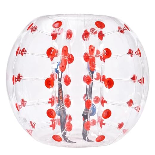 Vevor Bola De Choque Inflable De Parachoques 1 Pieza 1,2 M X 1,03 M Bola De Colisión Humana Bola De Rebote De Burbujas De Cuerpo De Pvc Transparente + Bola De Parachoques Inflable De Puntos Rojos