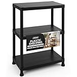 ZENO Plastic Shelving Unit 3 Tier | Storage Shelves 60KG Total Load Capacity | Plastic Shelving for Home Garage, Kitchen, Shed and Workshop | Heavy Duty Stable Frame | Easy Tool Free Assembly