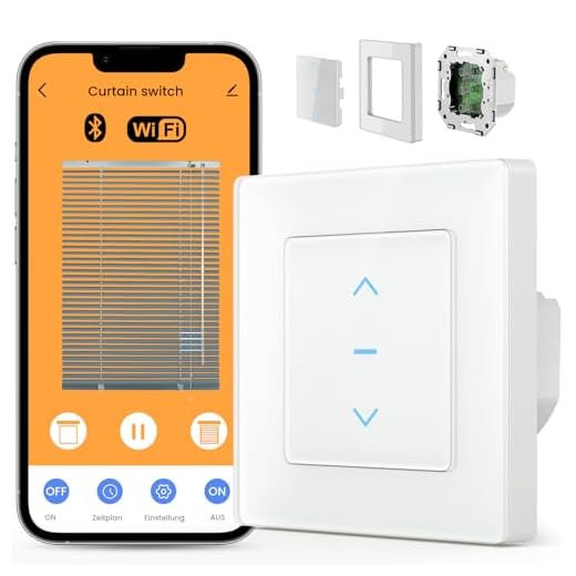 AVATTO Smart Wlan Rolladenschalter Unterputz 50 x 50 mm für Rolladensteuerung, Rolladen Schalter Modul mit Sprachsteuerung Und Touch Conrol Arbeitet Mit Alexa Google Home Smart Life/Tuya App