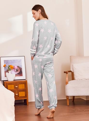 Image of Ekouaer Sweatsuits Womens Loungewear Set Tracksuit Long Sleeve Pajamas Set with Pockets 2 Piece Outfits Lounge Sets