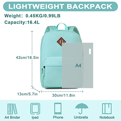 RAVUO School Backpack, Lightweight Classic Bookbag Casual Daypack for Men Women2