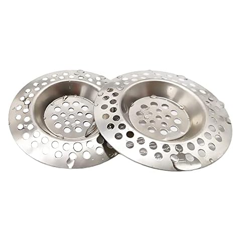 Juliyeh (2 pcs) 70mm Stainless Steel Kitchen Sink Strainer Plug Sink Sieve Sink Hole Strainer Drain Protector for Bathroom and Kitchen, Hair Catcher Stopper for Bathtub, White, (Strainer0413) Cover