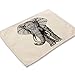 Produktbild Lonfenner Tischset,Baumwolle Gepolstert Tischset Elefant Gedruckten 3D-Tabelle Mat Coaster rutschfest rutschfest Waschbar Hotel Restaurant Küche Mode Tischset[6PCS]