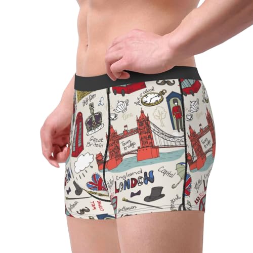 London Landmark1 Print Underwear For Men Comfy Cozy Holiday Boxer Briefs3