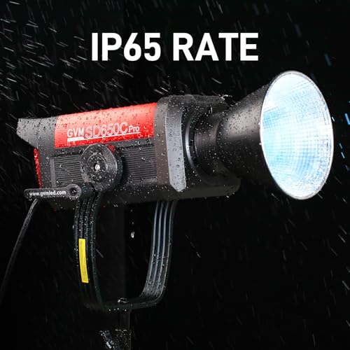Image of GVM 650W RGB Video Light, Studio Lights with Bowen Mount, 101000 Lux /1m Photography Lighting of DMX, RDM, COB Continuous Output Recording, Film Photo Spotlight, IP65, 2000-10000K, CRI 97+