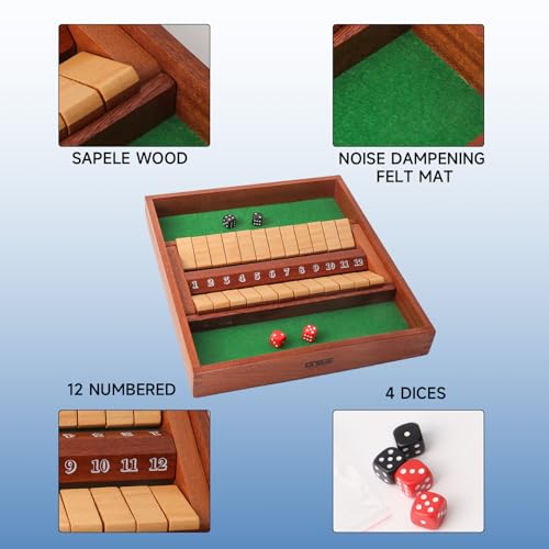 Juego de Mesa Shut The Box de Madera para 2 Jugadores miniatura 2