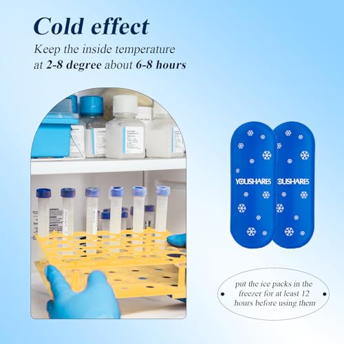 Image of YOUSHARES Diabetes Ice Packs for Diabetic Travel Case - TSA Approved Ice Packs for Insulin Cooler Travel Case, Mini Ice Packs Suitable for Most Insulated Medication Travel Bag(2 Packs)