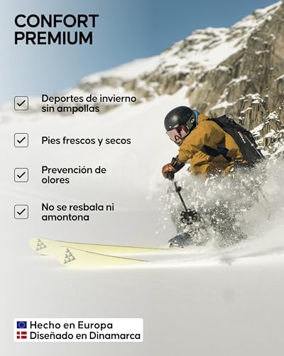 DANISH ENDURANCE Calcetines de Esquí Térmicos de Lana Merino, Verde Oliva, 43-47 - imagen 3