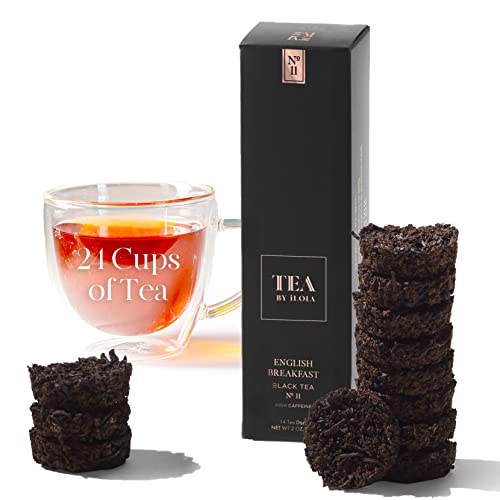 Ilola Loose Leaf Tea Discs Black & Green Tea Bundle | English Breakfast Black Tea No. 11 & Chunmee Green Tea No. 25 | Medium & High Caffeine | 14 Tea Discs Per Flavor #TOP7
