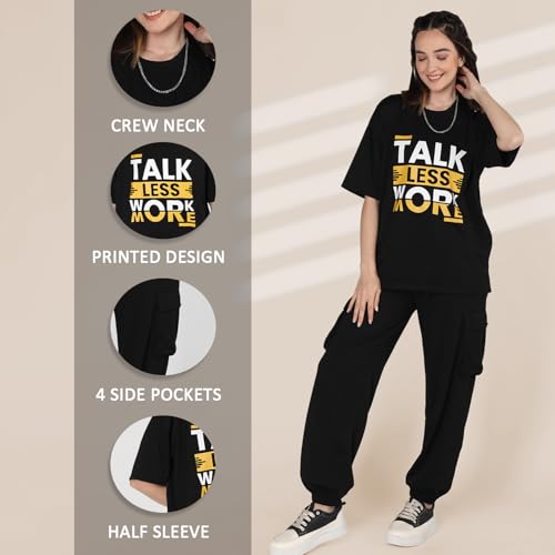Image of CHKOKKO Casual Co ord Set For Women Stylish Summer Wear Cord Half Sleeves Round Neck Track Suit Coords Travelling Outfit Western Ladies Co ords