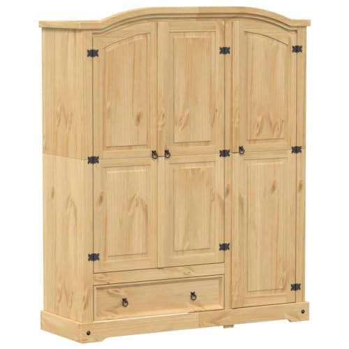 vidaXL Armadio Corona 151,5x52x186 cm in Legno Massello di Pino, Armadio per Camera da Letto, Armadio da Ingresso, Armadio con Anta