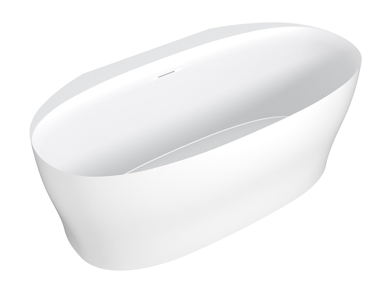 Vente-unique - Bañera semi exenta Lumel - L 160cm x A 80cm x H 58cm - acrílico - blanco