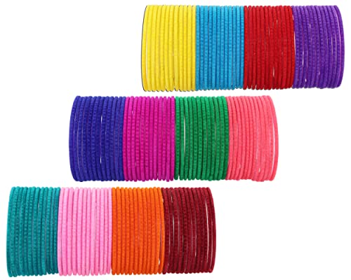 Image of NMII Glass with Plain and Glossy Finished Bangle Set For Women and Girls
