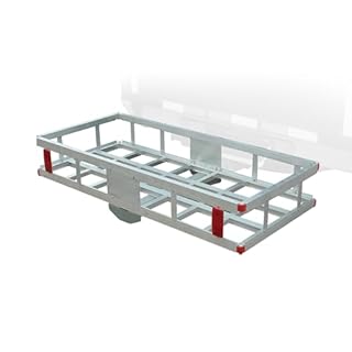 Rockland Aluminum Hitch Cargo Carrier, 500 LBS Capacity, 47.2" x 20.6" x 6.6", Fits 2” Receiver, Silver, Trailer Hitch Mount for RVs, Pickups, Trucks, Cars, Vans, ATVs, UTVs, SUVs