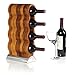Nambé Curvo Wine Rack - 4-Bottle - Modern Sculptural Holder with Acacia Wood Frame & Nambé Alloy Base, Elegant Countertop Storage for Dining Room, Kitchen Bar & Home Décor
