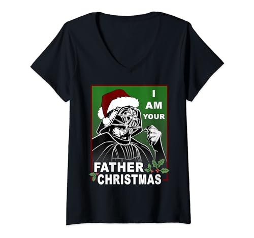 T-shirt Star Wars Noël col V coupe ajustée pour éviter le pull moche