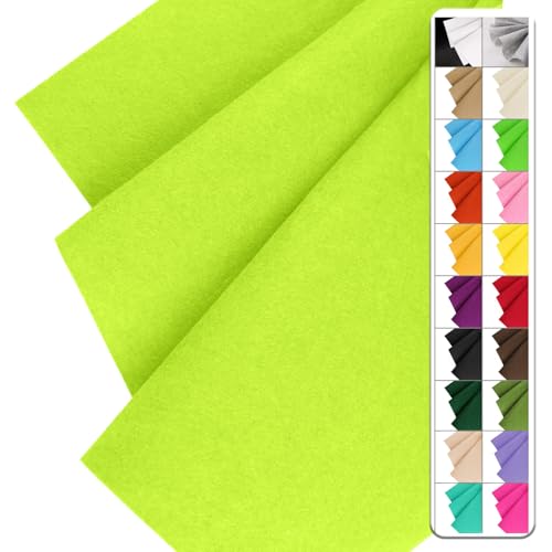 Image of IONTACH 36 inch X 36 inch Stiff Felt Fabric 1.2mm Thick (Acid Lime) | Felt Sheet for Craft, Sewing, Patchwork, Liner Decorations, School Projects, Home Decor