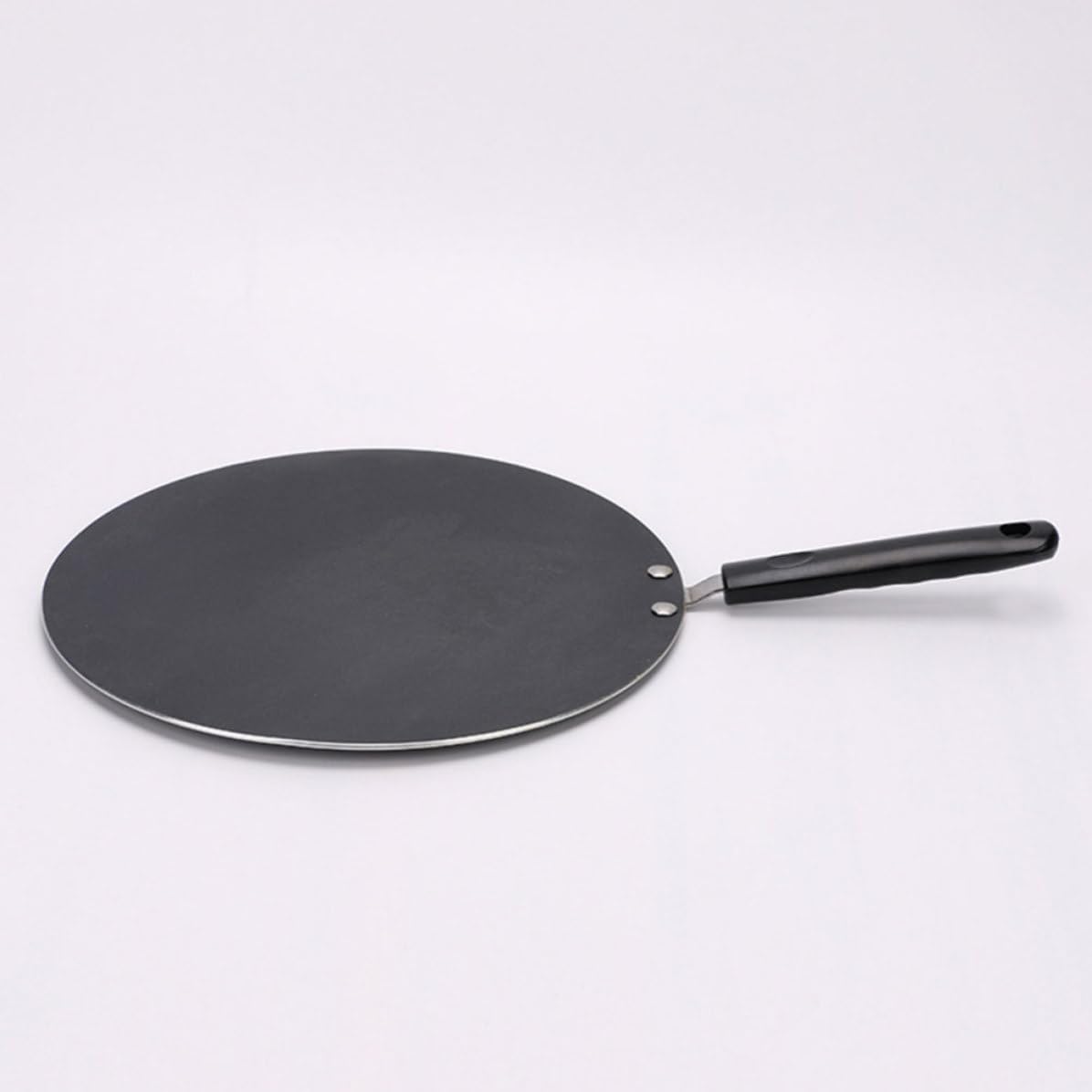 Sartén Crepera de Aluminio Negro Fondo Plano y Mango Cómodo