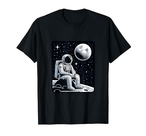 Aesthetic Spaceman Astronaut On The Moon Space Introvert T-Shirt