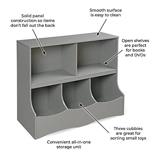 Multi-Bin Storage Organization 2 Shelf And 3 Bin Cubby Unit #TOP6