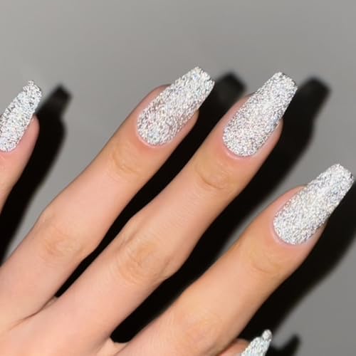 Redykat 24PCS Handmade Glossy Coffin Press-On Nails, Gel Extra Lo...