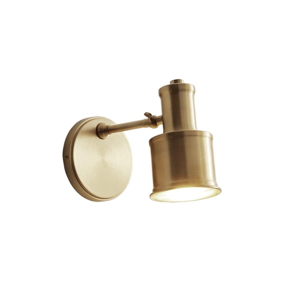 HPTHLY Wall Mounted Light Nordic Led Wall Lights Minimalist Copper Brass Wall Light Lamp Led Bedside Toilet Bathroom Living Room Reading Wall Light Led Scon