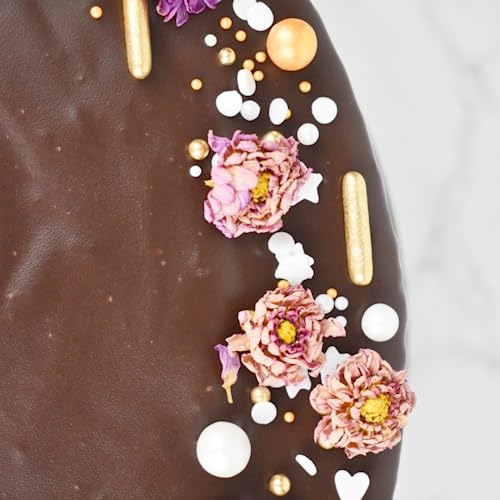 MakeSomeSweets Set di Sprinkles Commestibili - SHINY SMILE & GOLDEN SHINING STARS - Guarnizioni Vegane e Lussuose per Dessert, 2 x 100g - 5