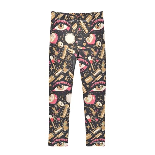 KLL Beauty Cosmetics Pattern Toddler Girls Athletic Leggings Stretchy Full Length Activewear Gym