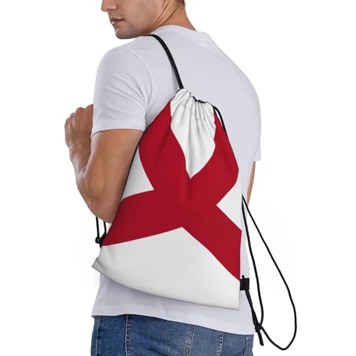 Alabama State Flag print Drawstring Bag Sack Gym Bag Ditty Bag for Gym Traveling, Hiking, Yoga, Shopping for Adult3