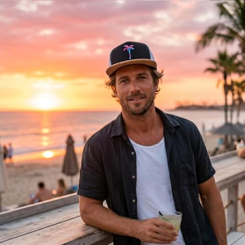 Image of EDTREK Adventure Snapback Hat - Surf Hat - Beach Hat - Hiking Trucker Hat - Flying High Hat