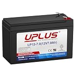 UPLUS 12V 7Ah Battery LP12-7.0, with T1(F1) Terminal, SLA Rechargeable Battery for UPS, Home Alarm, Garage Doors, Replace APC RBC17, LSLA7-12, NP7-12, Y7-12 | Confirm size before order
