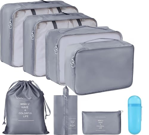 Image of 7pcs Set Luggage Carry On Suitcase Packing Cubes
