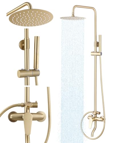 RALANDA Outdoor Shower Fixture,3 Functions Handle Tub Rainfall Shower Faucet