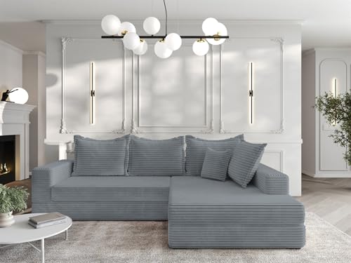 Fun Möbel Ecksofa Couchgarnitur Sofa Oskar (Grau, Seite Rechts) – Bild 4
