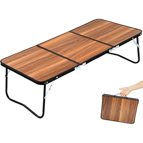 Vathery Folding Camping Table, 3FT Portable Picnic Table, Lightweight Camp Tables Portable Foldable, 3 Fold Beach Table with Handle for Outdoor Cooking, BBQ, Camping, Travel, and Party Use Cover