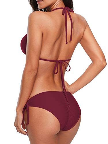 Image of Century Star Women Cute String Triangle Bikini Sets - Swimsuits Two-Piece Tie Side Adjustable Ties Halter Bathing Suit