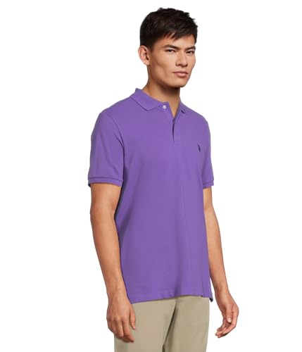 Image of U.S. POLO ASSN. Men Cotton Regular Fit Solid Polo With Small Pony | Two-Button Closure Pique Polo Shirt, Summer Fashion Golf Shirt