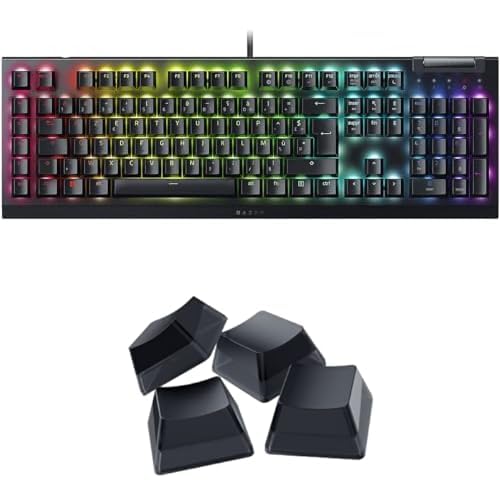 Razer BlackWidow V4 X + Phantom Keycap-Set - Clavier Gaming Mécanique Chroma RGB (Switchs Mécaniques Verts, 6 Touches Macros Dédiées, Touches ABS à Double...