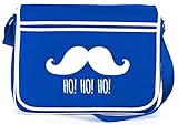  Santa Moustache, Weihnachten Winter Retro Messenger Bag Kuriertasche Umhängetasche , Größe: onesize,Royal Blau