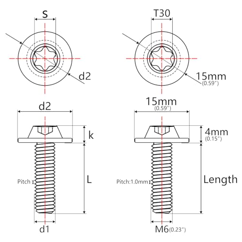 Boulons Torx M6 en titane multicolore pour rouler sous la pluie - 2