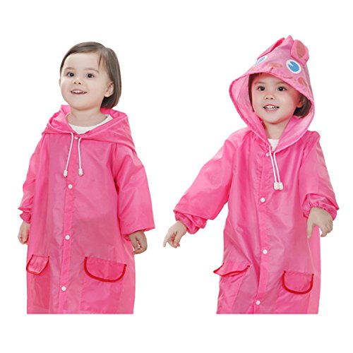 Naimo Chirldren Cute Portable Poncho Raincoat Translucent Raincoat (Rabbit)